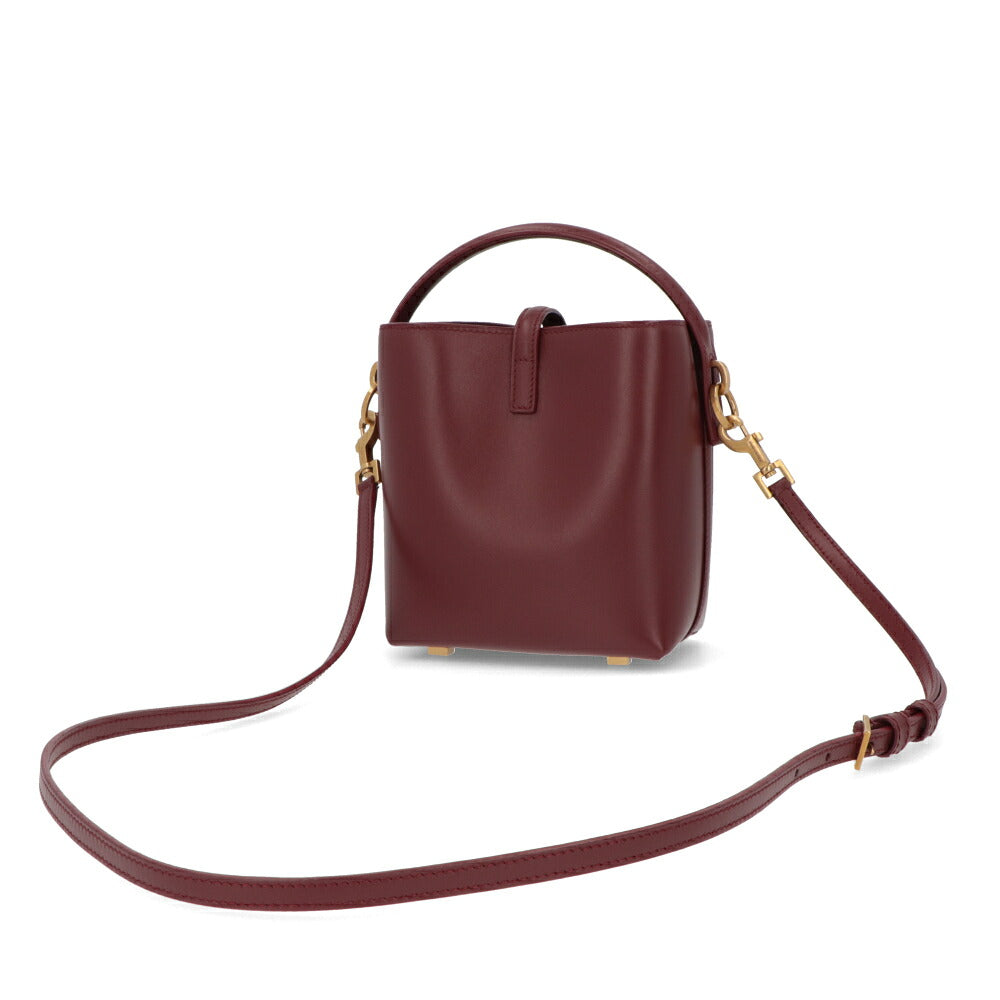 サンローラン SAINT LAURENT バッグ ショルダーバッグ レディース  1000 3360 ボルドー カーフスキンレザー LE37 ミニバケットバッグ 765870