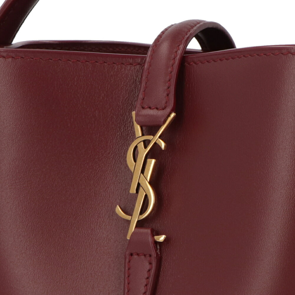 サンローラン SAINT LAURENT バッグ ショルダーバッグ レディース  1000 3360 ボルドー カーフスキンレザー LE37 ミニバケットバッグ 765870