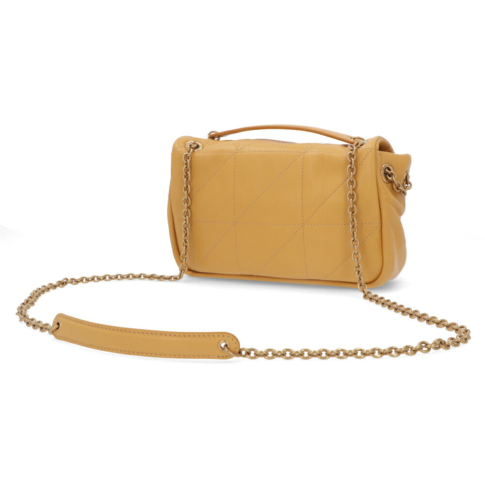サンローラン SAINT LAURENT バッグ ショルダーバッグ レディース  マスタード ラムスキン ミニショルダー チェーンバッグ 766754