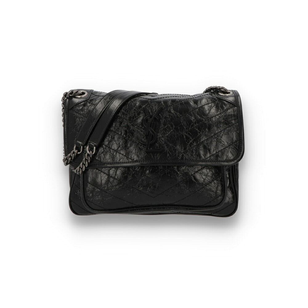 SAINT LAURENT サンローラン レディース バッグ ショルダーバッグ ニキ ミディアム ブラック レザー チェーンショルダー 633158 0EN04