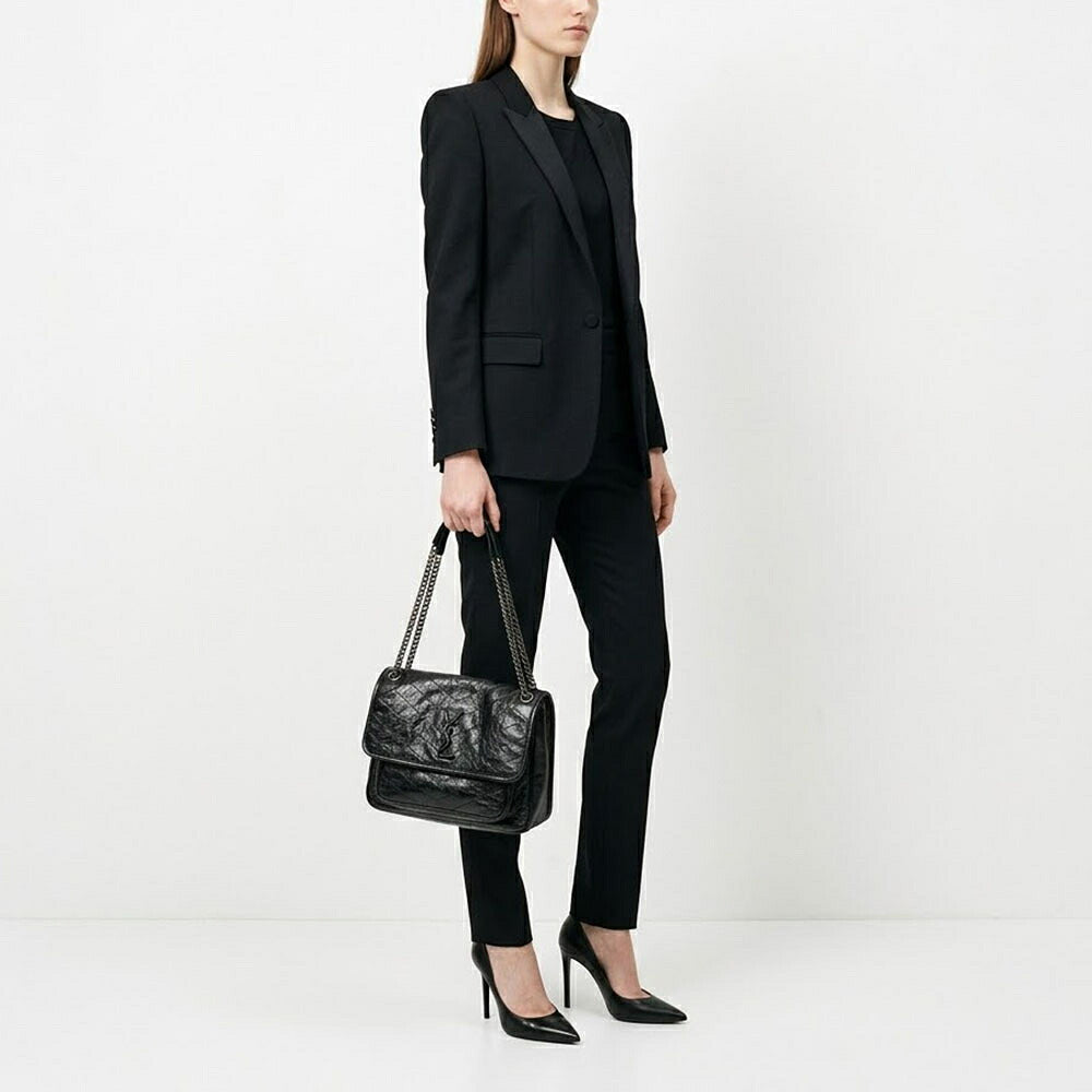 SAINT LAURENT サンローラン レディース バッグ ショルダーバッグ ニキ ミディアム ブラック レザー チェーンショルダー 633158 0EN04