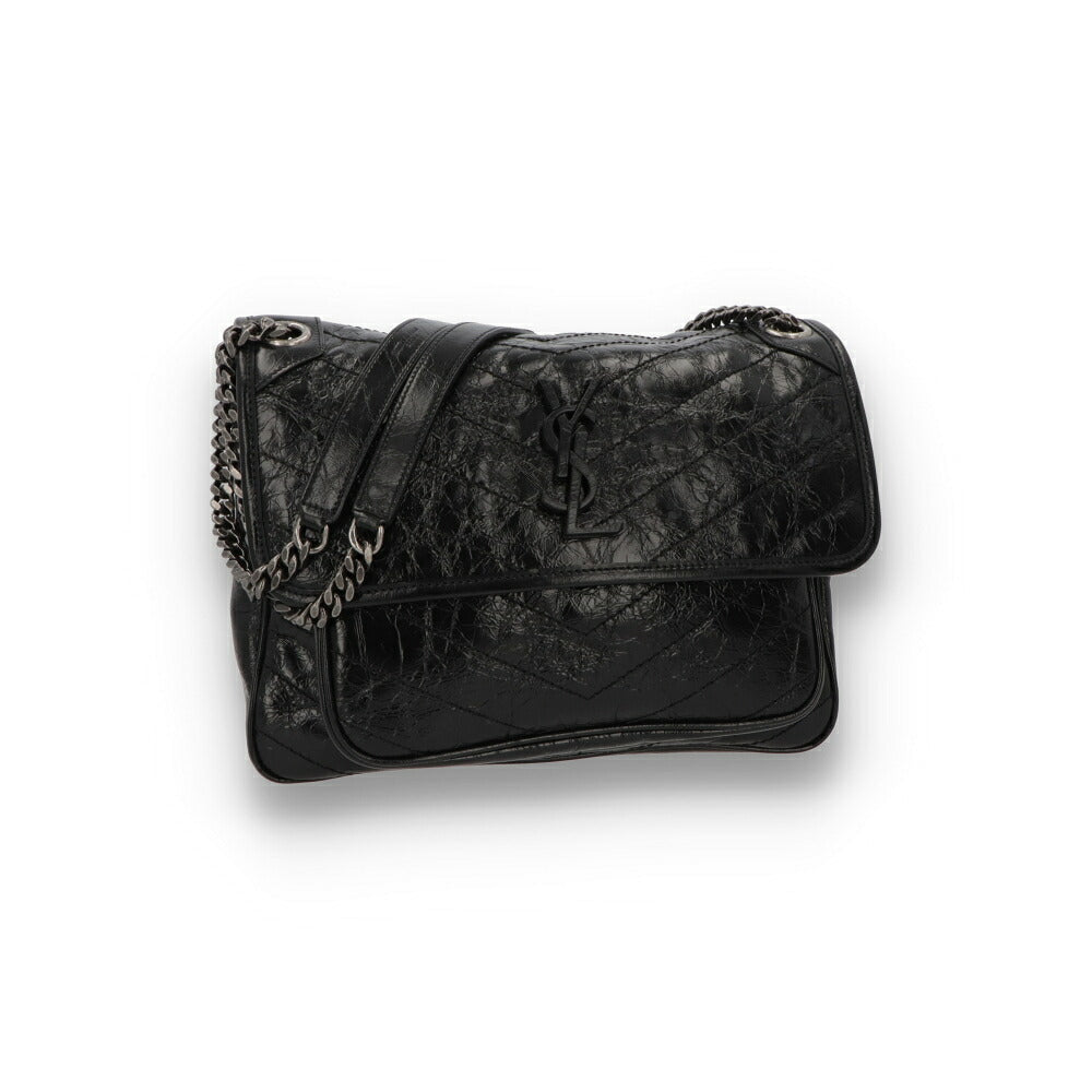 SAINT LAURENT サンローラン レディース バッグ ショルダーバッグ ニキ ミディアム ブラック レザー チェーンショルダー 633158 0EN04