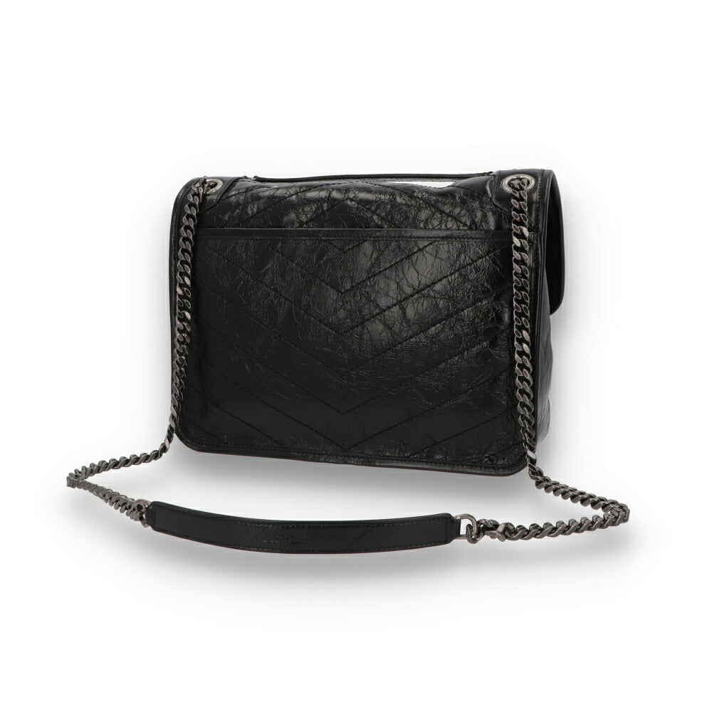 SAINT LAURENT サンローラン レディース バッグ ショルダーバッグ ニキ ミディアム ブラック レザー チェーンショルダー 633158 0EN04