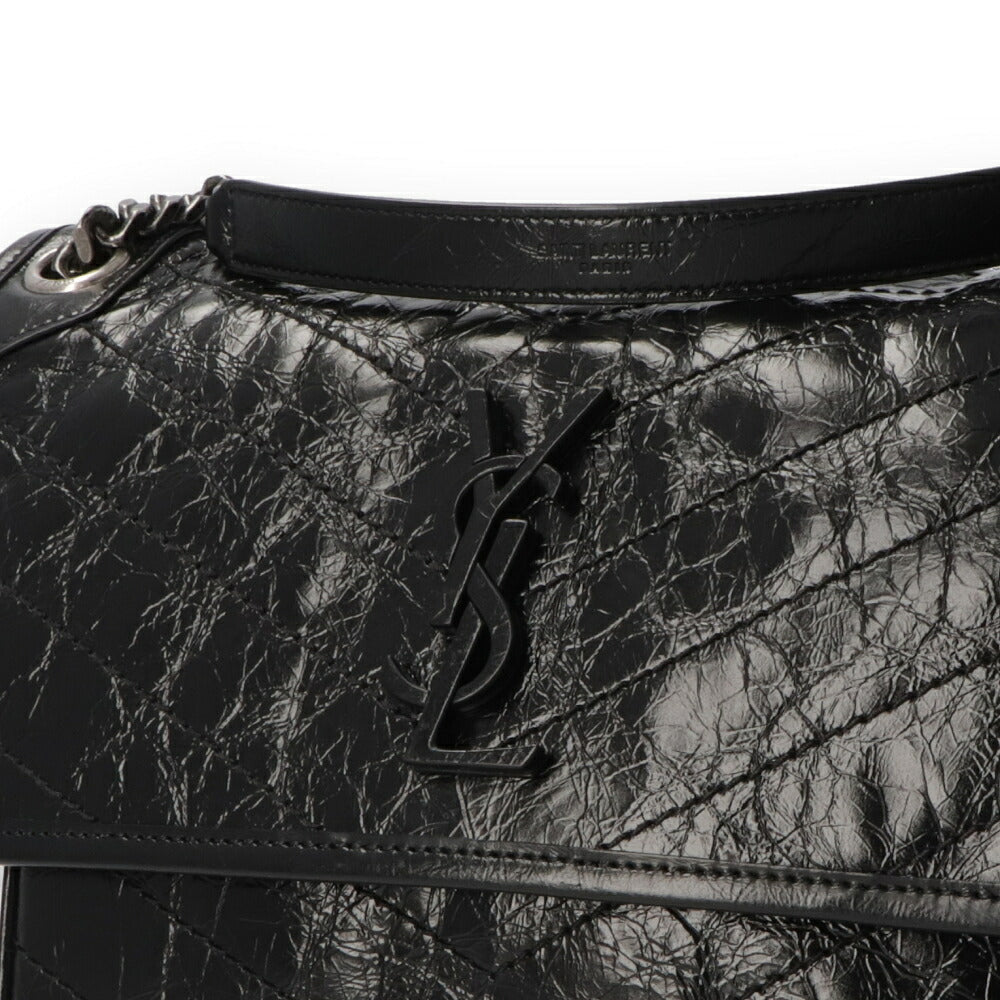 SAINT LAURENT サンローラン レディース バッグ ショルダーバッグ ニキ ミディアム ブラック レザー チェーンショルダー 633158 0EN04