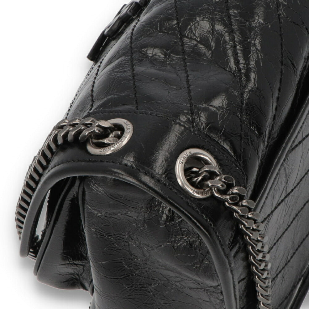 SAINT LAURENT サンローラン レディース バッグ ショルダーバッグ ニキ ミディアム ブラック レザー チェーンショルダー 633158 0EN04