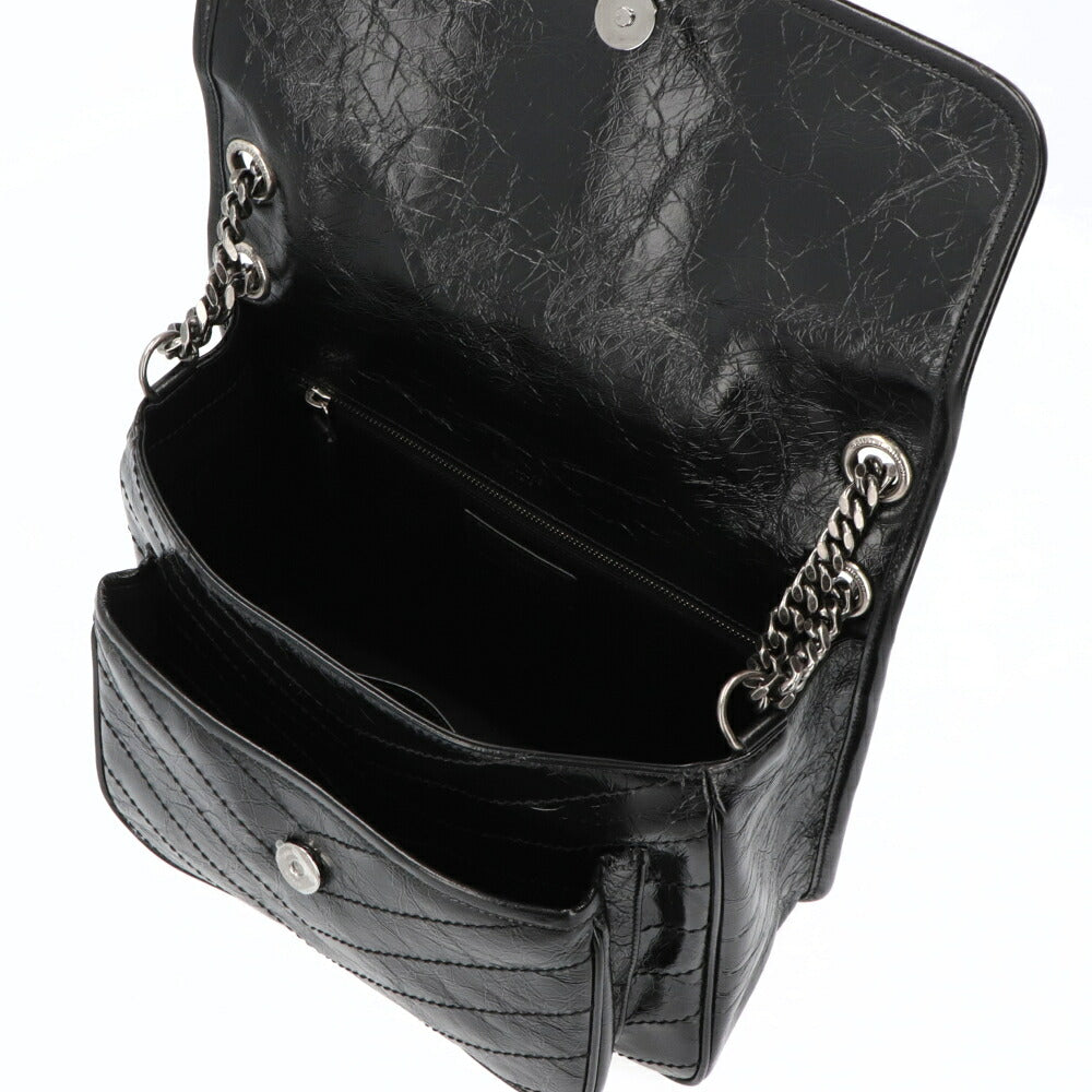 SAINT LAURENT サンローラン レディース バッグ ショルダーバッグ ニキ ミディアム ブラック レザー チェーンショルダー 633158 0EN04