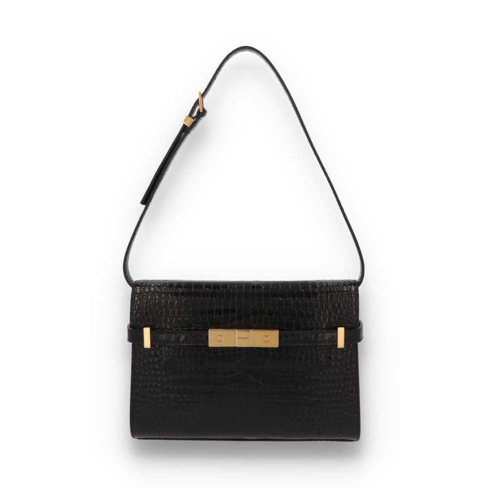 SAINT LAURENT サンローラン レディース バッグ ショルダーバッグ マンハッタン ブラック カーフ クロコ 675626 DND0W
