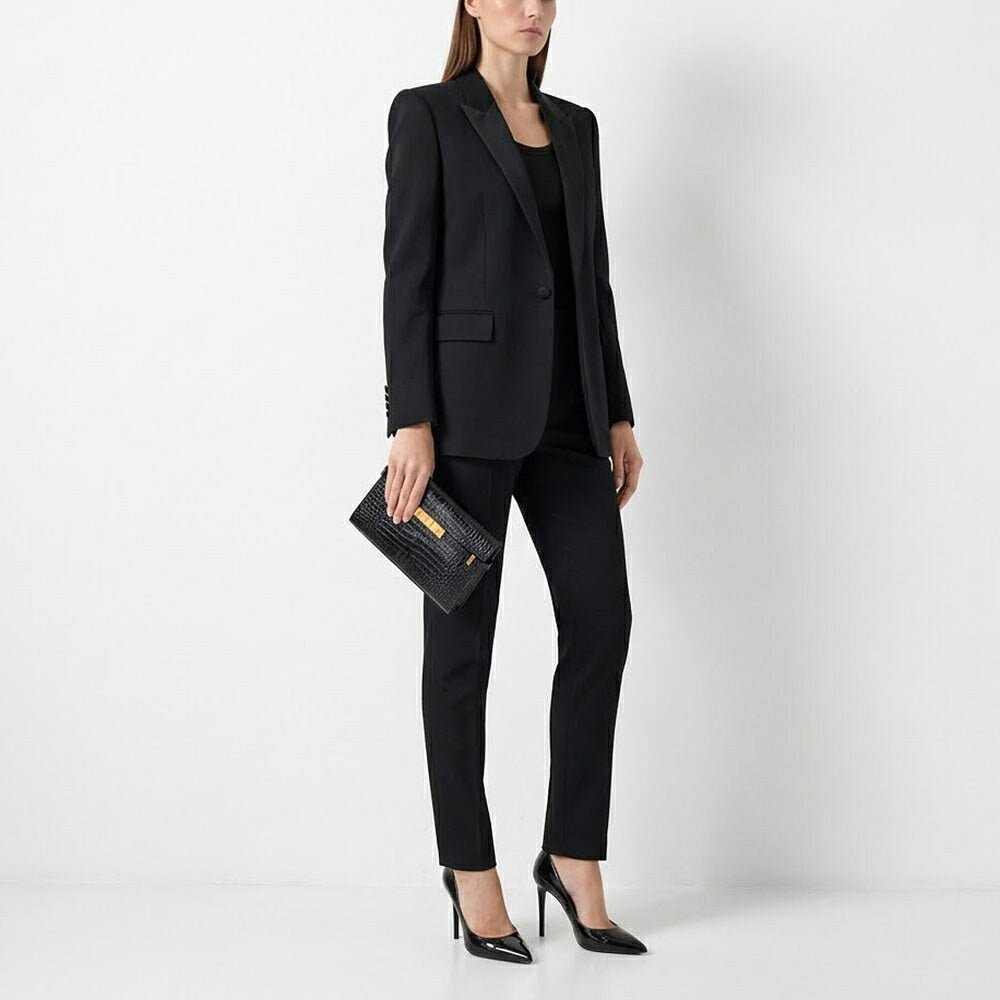 SAINT LAURENT サンローラン レディース バッグ ショルダーバッグ マンハッタン ブラック カーフ クロコ 675626 DND0W