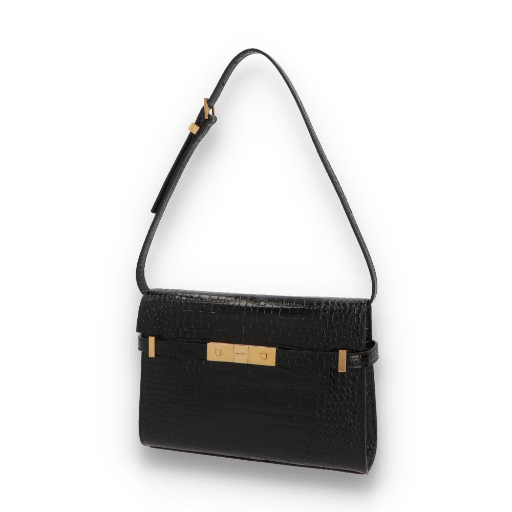 SAINT LAURENT サンローラン レディース バッグ ショルダーバッグ マンハッタン ブラック カーフ クロコ 675626 DND0W