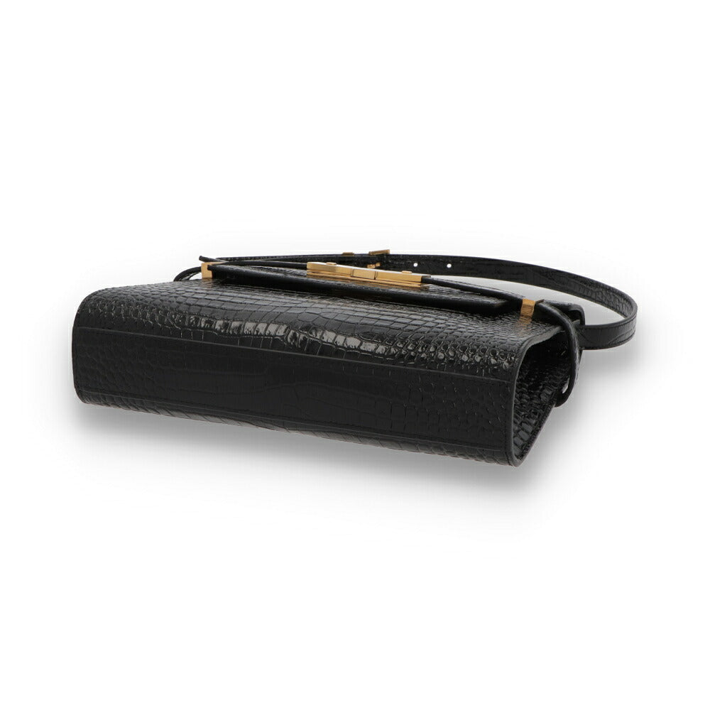 SAINT LAURENT サンローラン レディース バッグ ショルダーバッグ マンハッタン ブラック カーフ クロコ 675626 DND0W