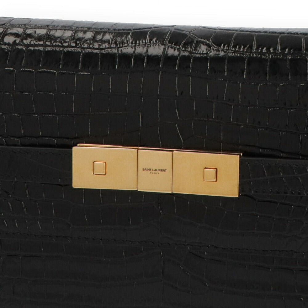 SAINT LAURENT サンローラン レディース バッグ ショルダーバッグ マンハッタン ブラック カーフ クロコ 675626 DND0W