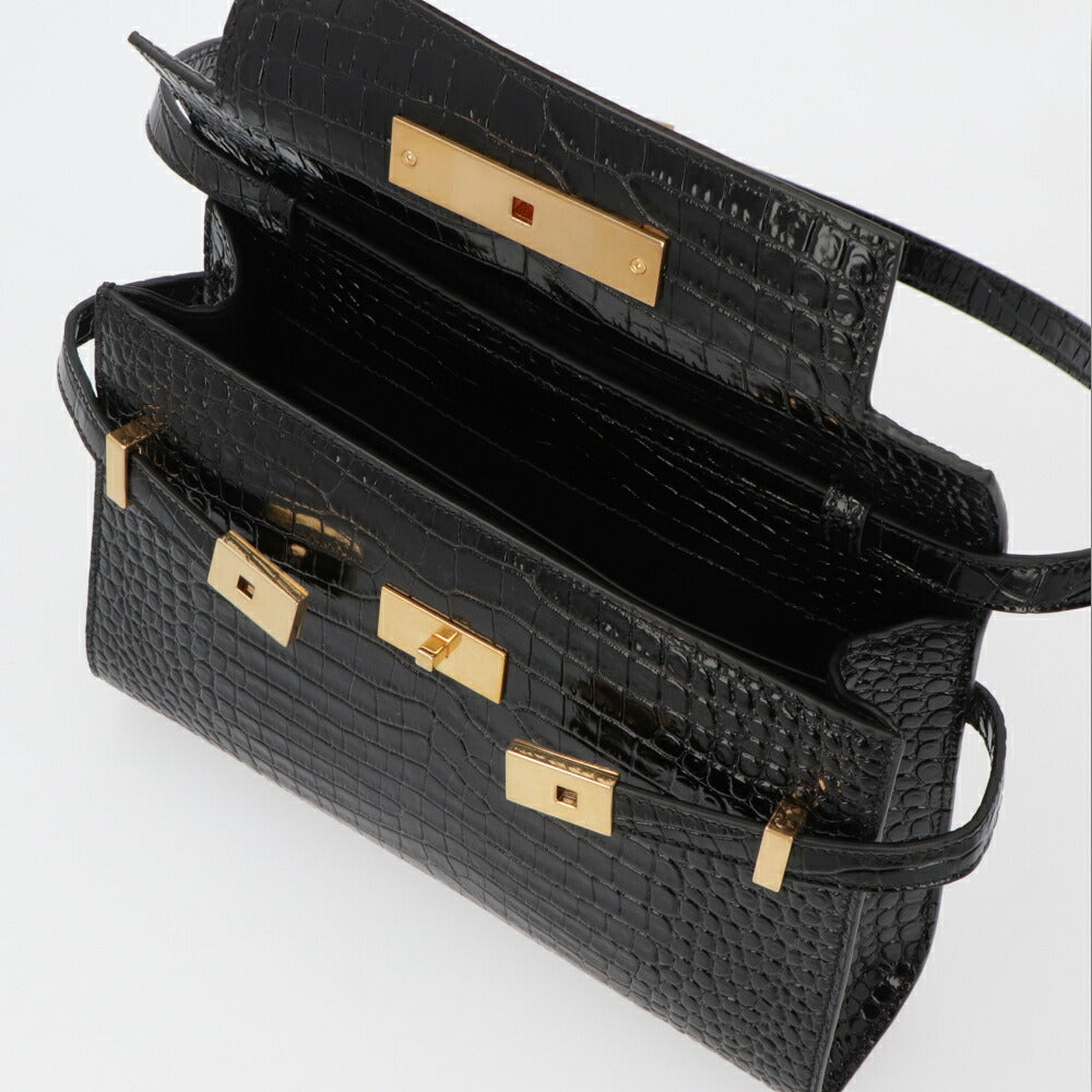SAINT LAURENT サンローラン レディース バッグ ショルダーバッグ マンハッタン ブラック カーフ クロコ 675626 DND0W