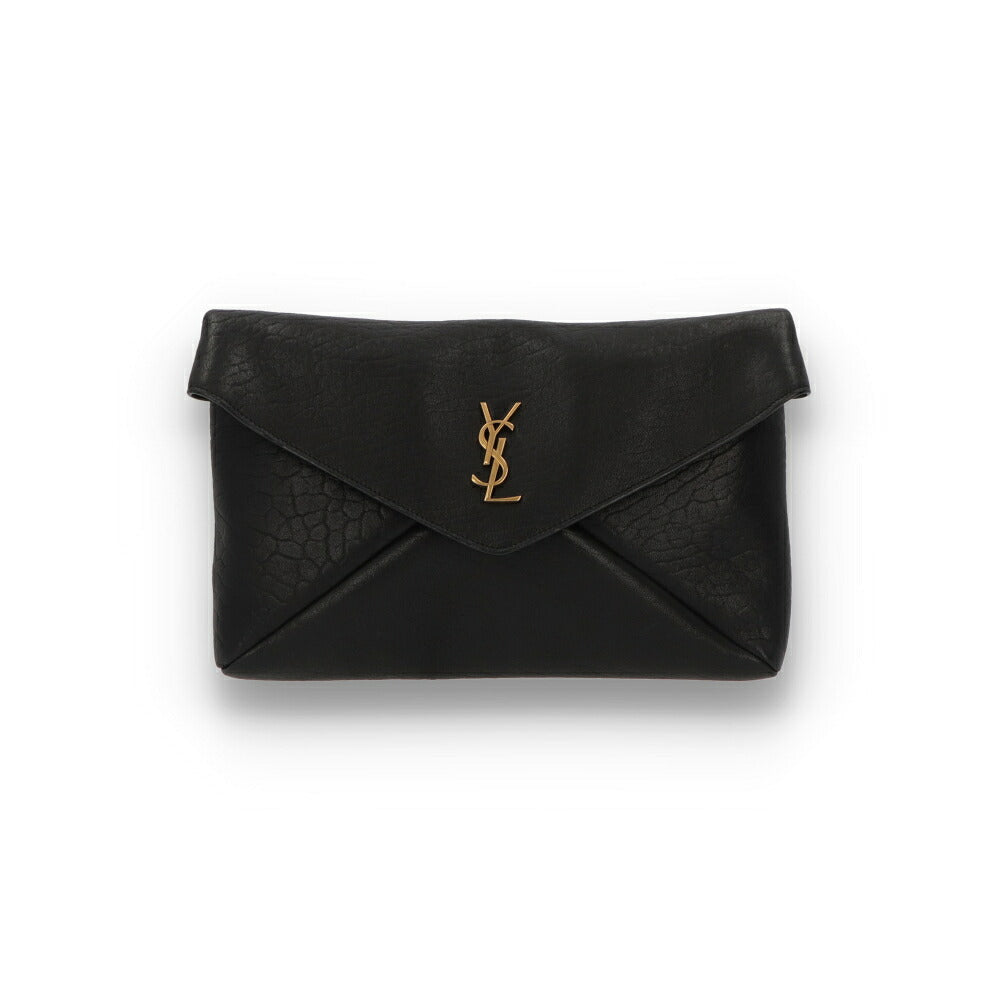 SAINT LAURENT サンローラン レディース バッグ クラッチバッグ エンベロープ ブラック カーキブラウン ラムスキン ポーチ 769307 AACYT