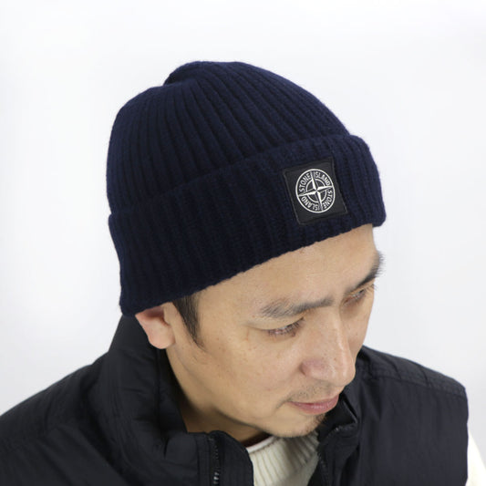 ストーンアイランド STONE ISLAND 7915N10B5 A0020 ニット帽 ネイビーブルー ユニセックス  新品