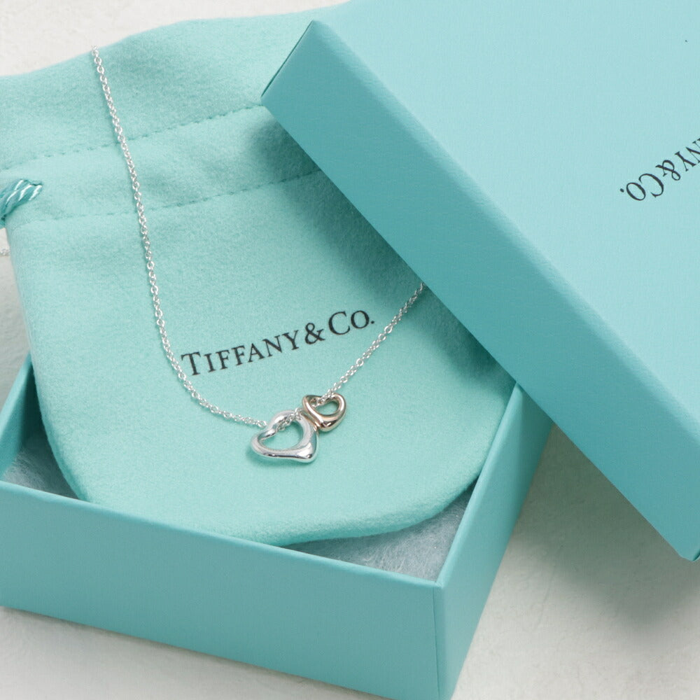 Tiffany & Co ティファニー レディース アクセサリー ネックレス シルバー×ローズゴールド シルバー925 18K オープンハート ペンダント エクストラミニ 60991588
