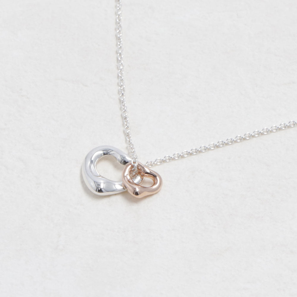Tiffany & Co ティファニー レディース アクセサリー ネックレス シルバー×ローズゴールド シルバー925 18K オープンハート ペンダント エクストラミニ 60991588