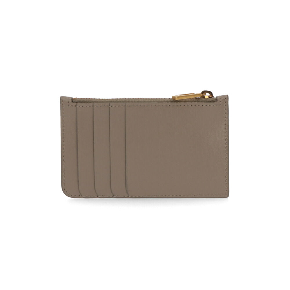 TOD'S 小銭入れ・コインケース グレージュ レザーケース ジップカードケース ロゴ XAMTSYF8300RLOTODS