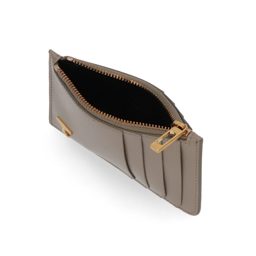 TOD'S 小銭入れ・コインケース グレージュ レザーケース ジップカードケース ロゴ XAMTSYF8300RLOTODS