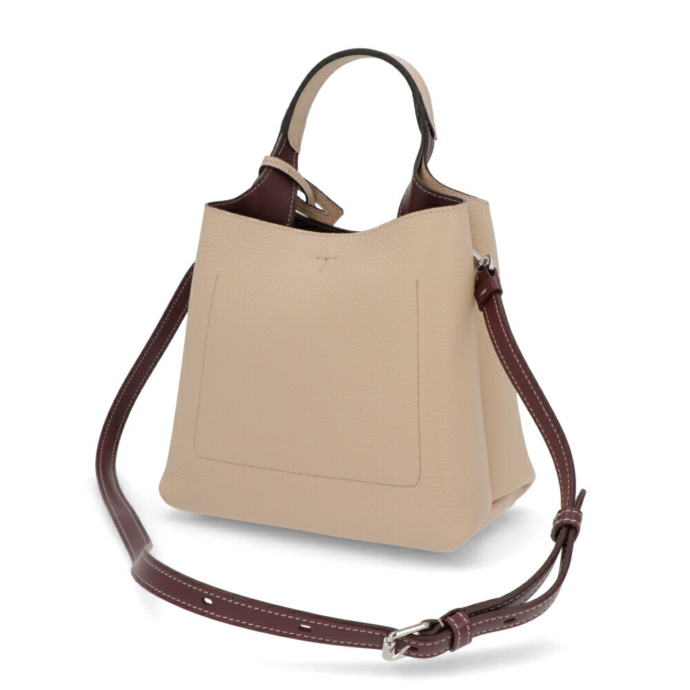 TOD'S ハンドレザー ミニ クリーム系 　 ロゴ ショルダーTタイムレス