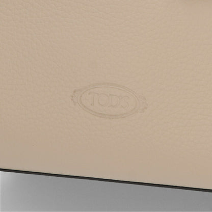 TOD'S ハンドレザー ミニ クリーム系 　 ロゴ ショルダーTタイムレス