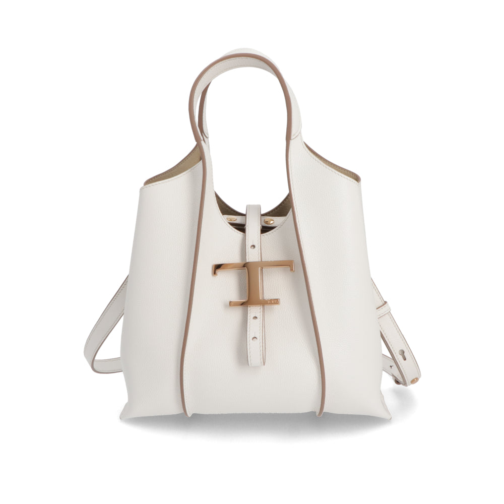 TOD'S トッズ レディース バッグ トートバッグ T タイムレス ホワイト レザー ゴールド金具 ミニ ショルダー2WAY XBWTSBA9100Q8E
