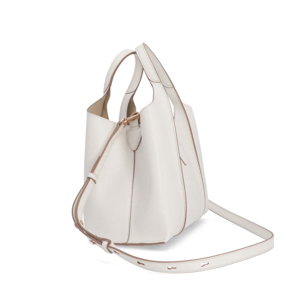 TOD'S トッズ レディース バッグ トートバッグ T タイムレス ホワイト レザー ゴールド金具 ミニ ショルダー2WAY XBWTSBA9100Q8E