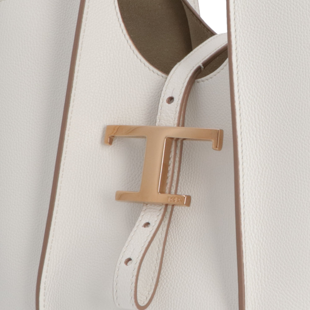 TOD'S トッズ レディース バッグ トートバッグ T タイムレス ホワイト レザー ゴールド金具 ミニ ショルダー2WAY XBWTSBA9100Q8E