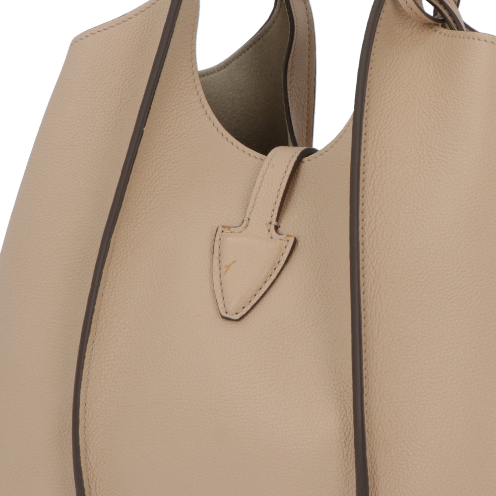 TOD'S トッズ  ハンドT タイムレス レザー ショッピング ミニ グレー系 ベージュ系 レザー ロゴ ショルダーTタイムレス