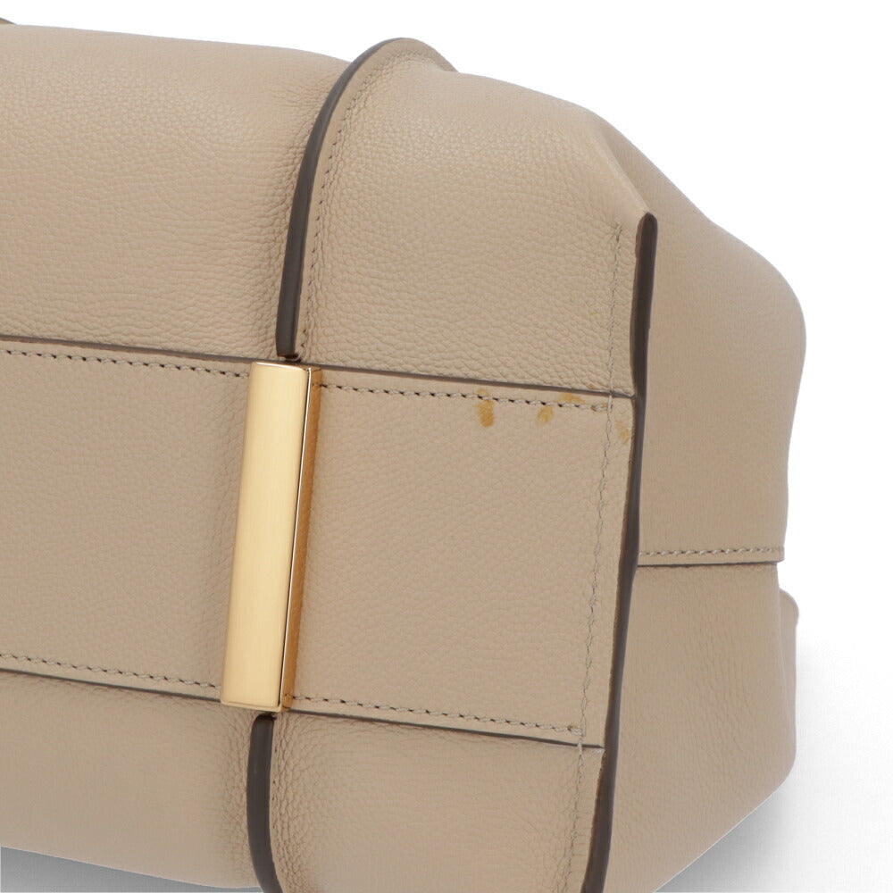 TOD'S ハンドT タイムレス レザー ショッピング ミニ グレー系 ベージュ系 レザー ロゴ ショルダーTタイムレス