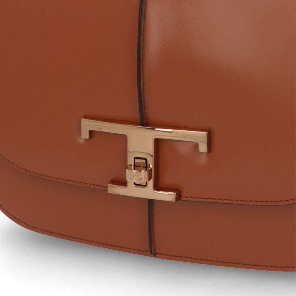 TOD'Sショルダーバッグ ブラウン T TIMELESS Tタイムレス XBWTSGI0100KET