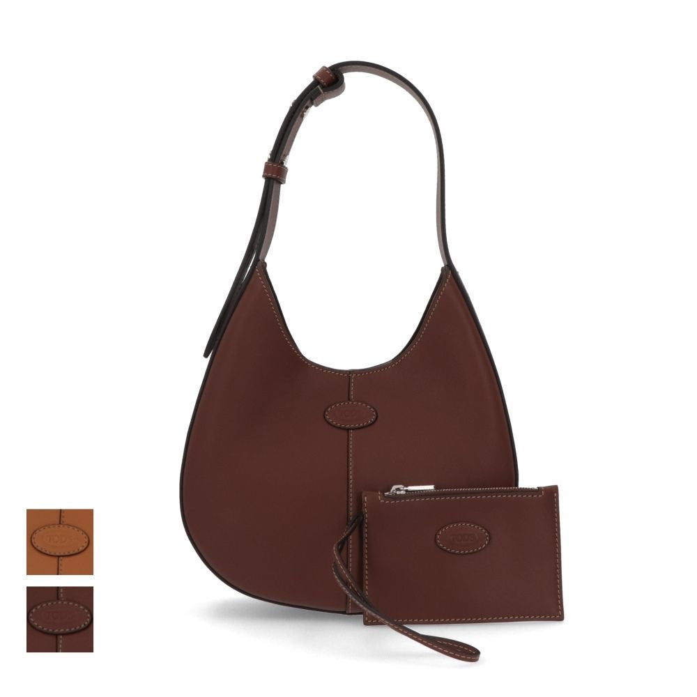 トッズ TOD'S バッグ ショルダーバッグ レディース Di Bag キャメル ダークブラウン ミニ ホーボーバッグ フラットポーチ付き XBWDBSR9100YAT