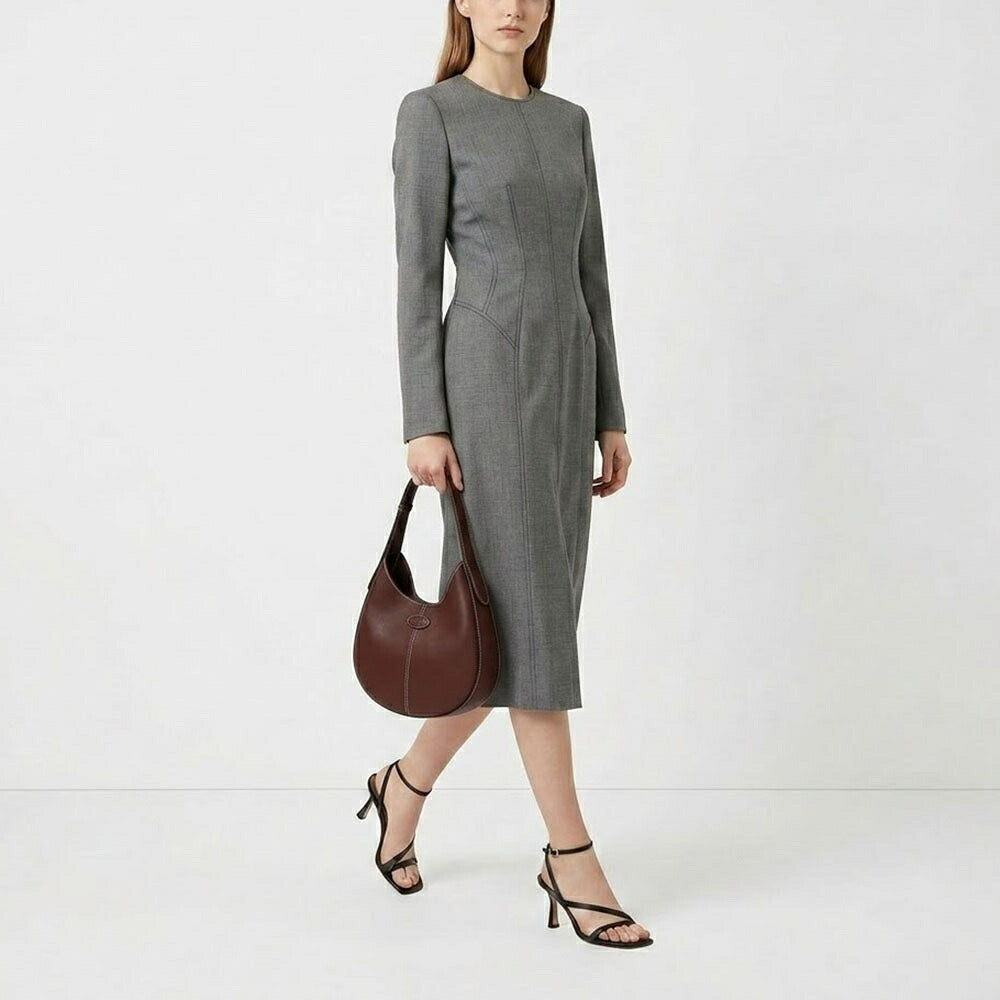 トッズ TOD'S バッグ ショルダーバッグ レディース Di Bag キャメル ダークブラウン ミニ ホーボーバッグ フラットポーチ付き XBWDBSR9100YAT