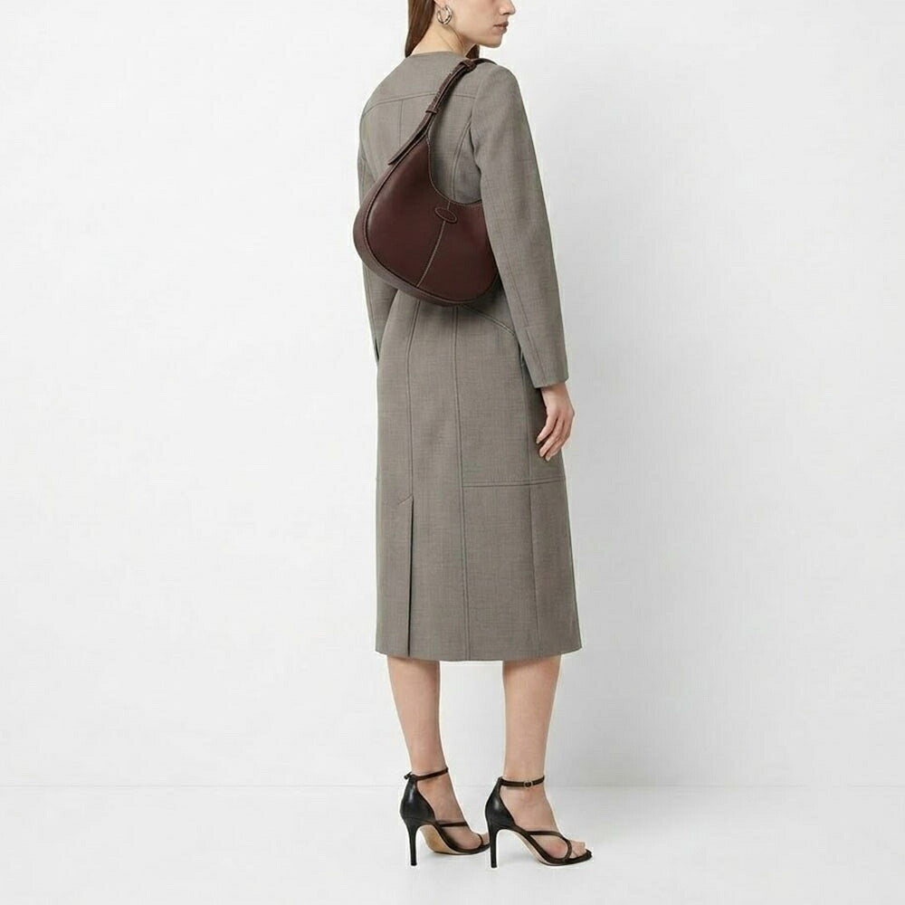 トッズ TOD'S バッグ ショルダーバッグ レディース Di Bag キャメル ダークブラウン ミニ ホーボーバッグ フラットポーチ付き XBWDBSR9100YAT