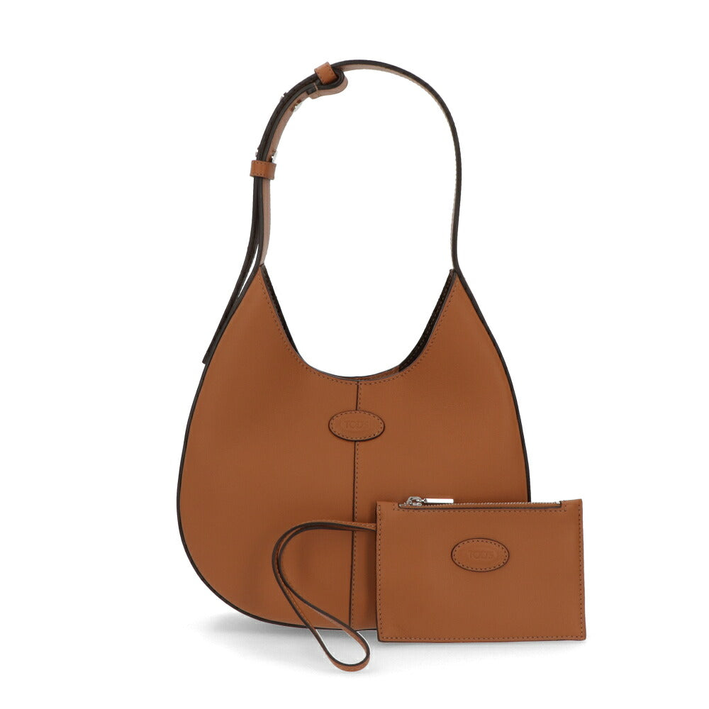 トッズ TOD'S バッグ ショルダーバッグ レディース Di Bag キャメル ダークブラウン ミニ ホーボーバッグ フラットポーチ付き XBWDBSR9100YAT