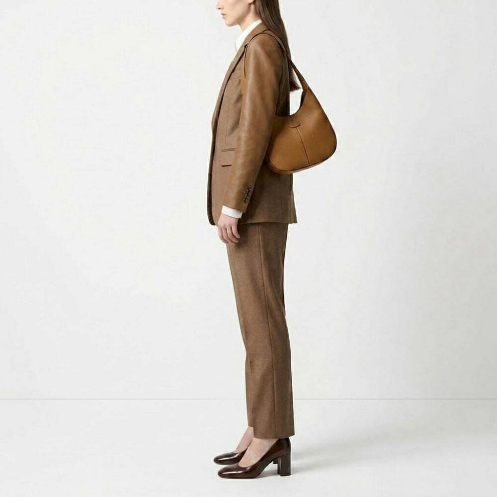 トッズ TOD'S バッグ ショルダーバッグ レディース Di Bag キャメル ダークブラウン ミニ ホーボーバッグ フラットポーチ付き XBWDBSR9100YAT