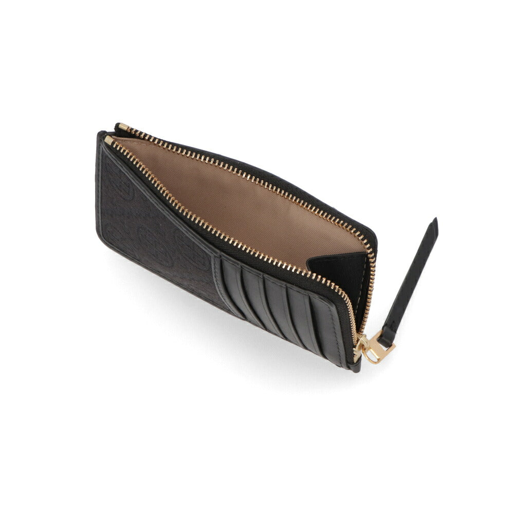 TORY BURCH トリー バーチ レディース カードケース ブラック レザー キャンバス フラグメントケース モノグラム 159293