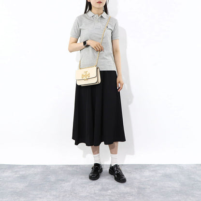 トリー バーチ Tory Burch バッグ ショルダーバッグ レディース エレノア スモールバッグ ブラウン オフホワイト イタリアンレザー ダブルT ゴールド金具 チェーンショルダー 73589 1