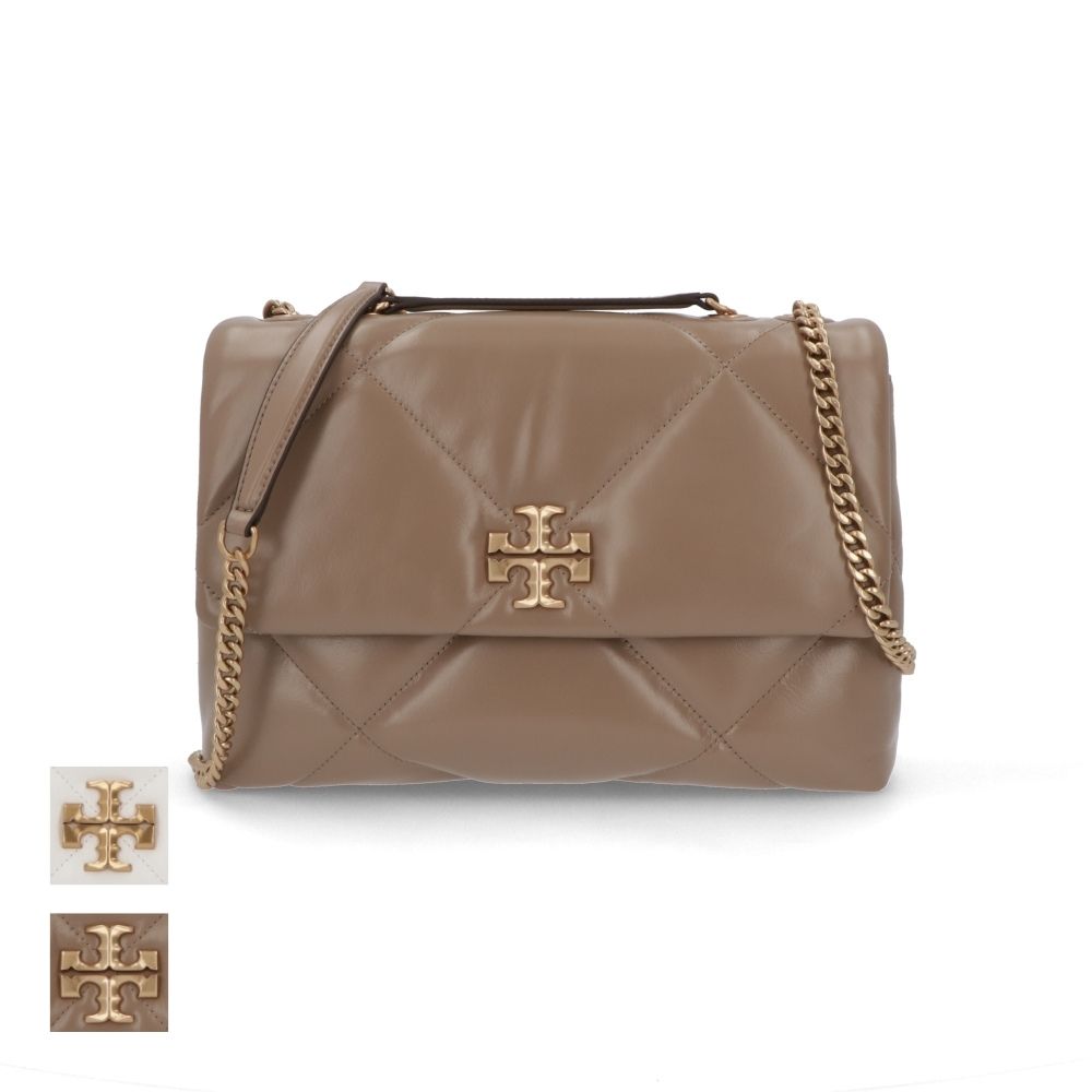 Tory Burch ショルダーバッグ  ホワイト モカベージュ キルティング チェーンバッグ 154704