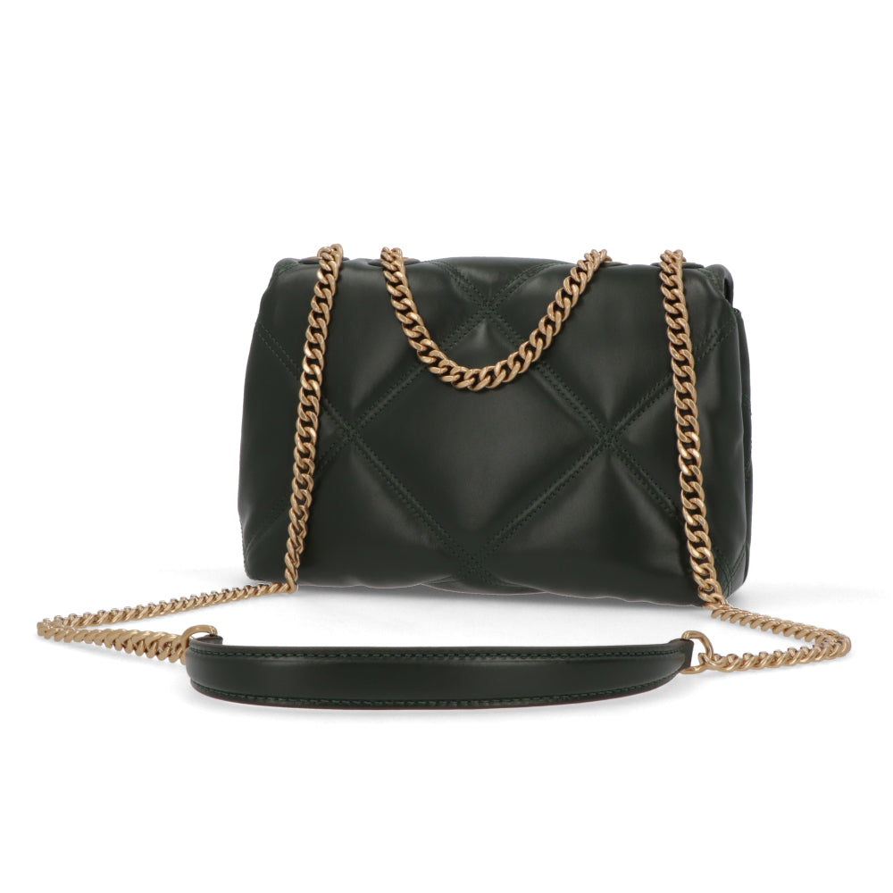 Tory Burch トリーバーチ  キラ ダイヤモンドキルト コンバーチブル ディープグリーン マトラッセレザー チェーンバッグ 158440