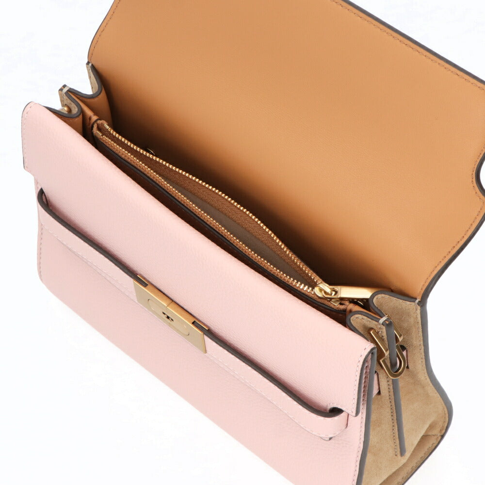 Tory Burch トリーバーチ  ショルダーバッグ  ピンク スエード ミニバッグ バイカラー 161372