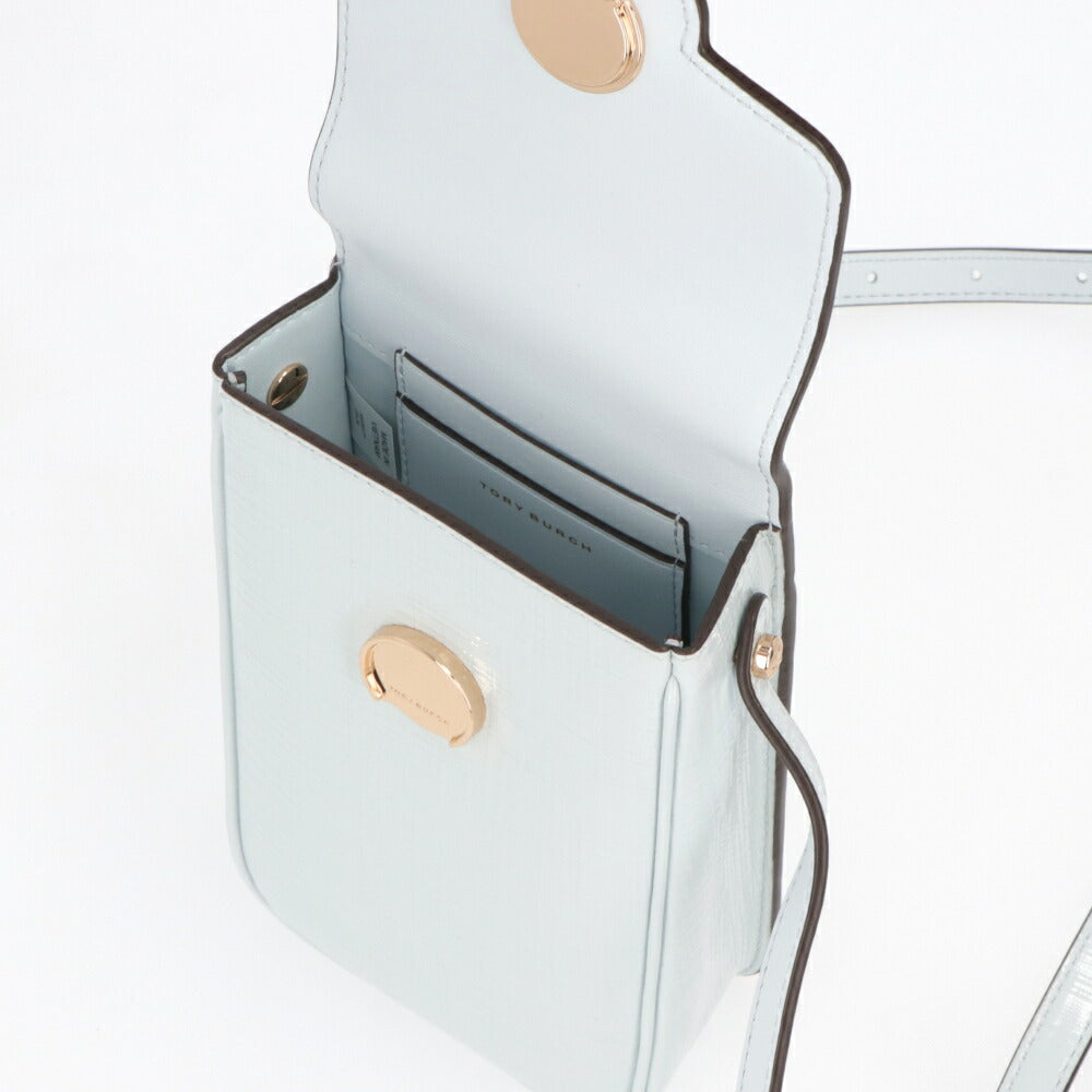 Tory Burch ショルダーバッグ Robinson Spazzolato ライトブルー スマホショルダー 158824