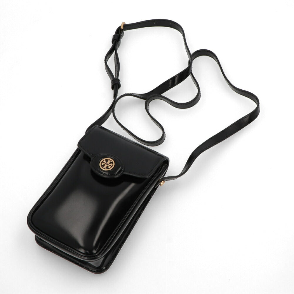 Tory Burch ショルダーバッグ Robinson Spazzolato クリーム ブラック スマホショルダー 156747