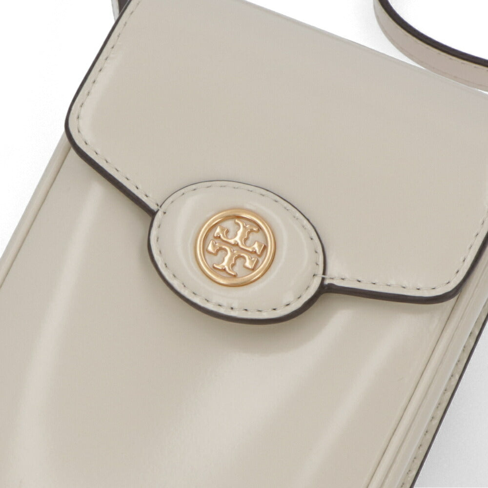Tory Burch ショルダーバッグ Robinson Spazzolato クリーム ブラック スマホショルダー 156747