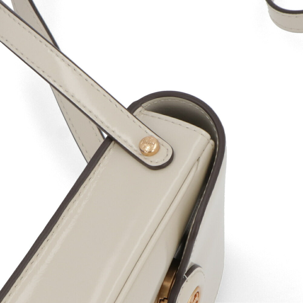Tory Burch ショルダーバッグ Robinson Spazzolato クリーム ブラック スマホショルダー 156747