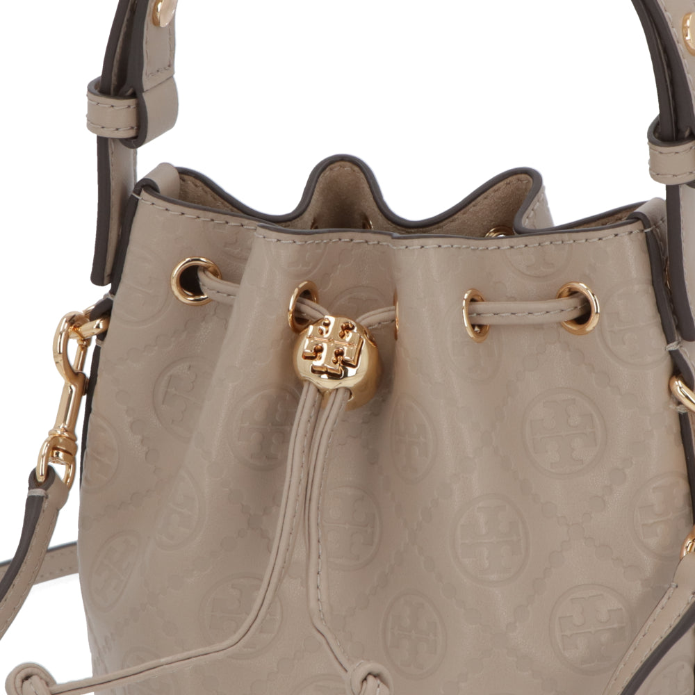 Tory Burch ショルダーバッグ  ベージュ Tモノグラム 巾着 ハンドバッグ 158530