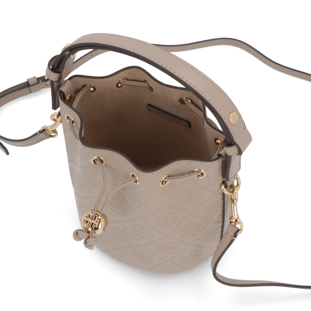 Tory Burch ショルダーバッグ  ベージュ Tモノグラム 巾着 ハンドバッグ 158530