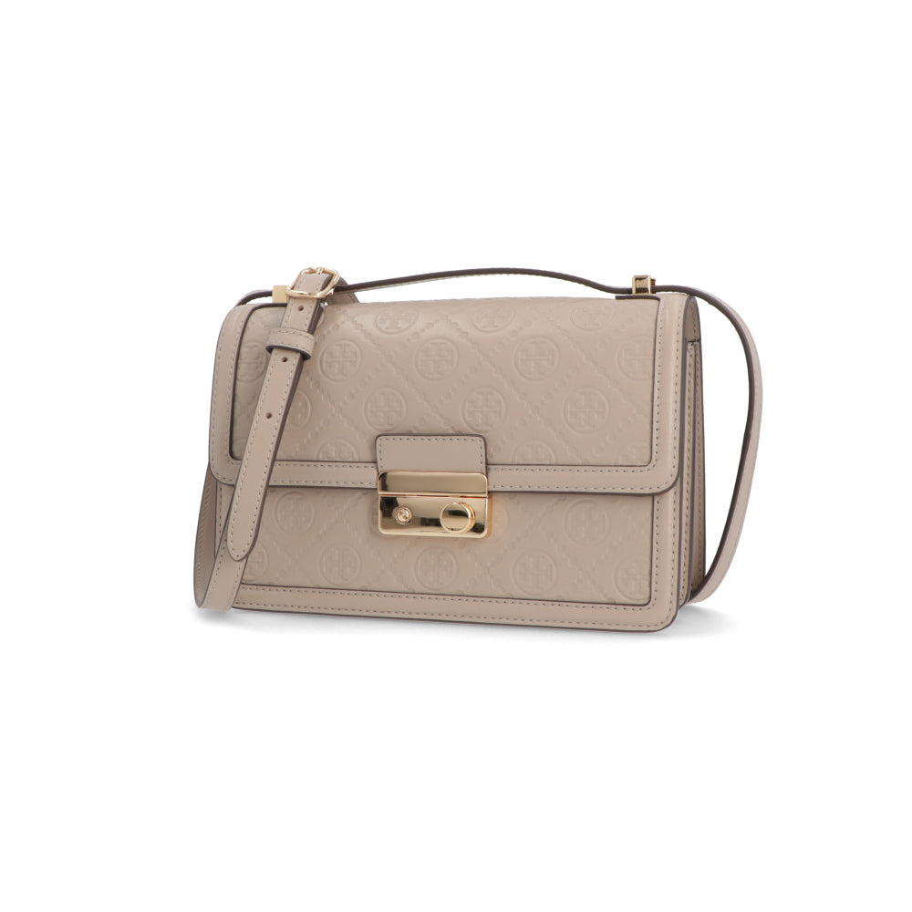 Tory Burch ショルダーバッグ  モカベージュ スムースカーフスキン クロスボディバッグ Tモノグラム 160210