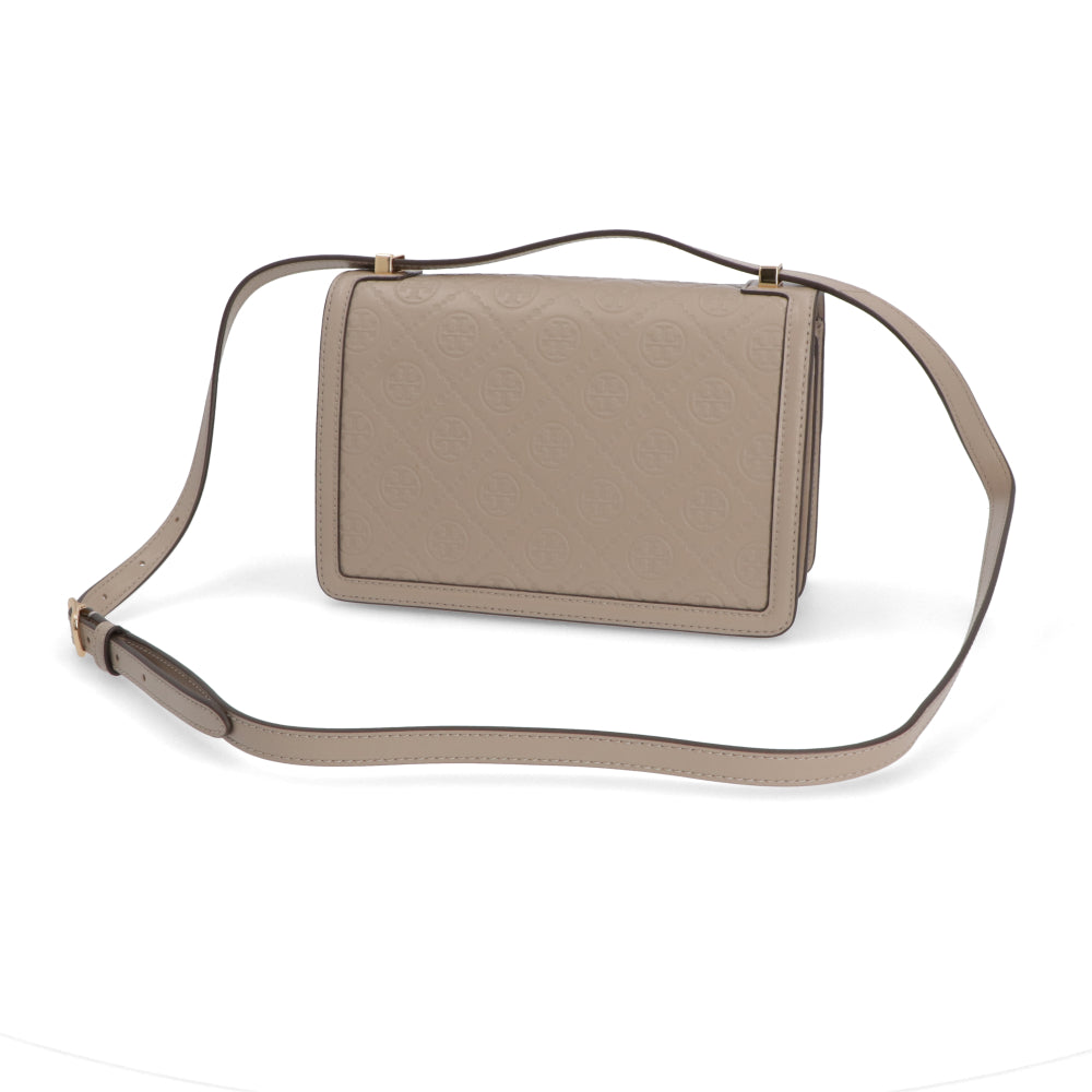 Tory Burch トリーバーチ  ショルダーバッグ  モカベージュ スムースカーフスキン クロスボディバッグ Tモノグラム 160210