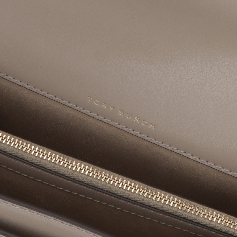 Tory Burch トリーバーチ  ショルダーバッグ  モカベージュ スムースカーフスキン クロスボディバッグ Tモノグラム 160210