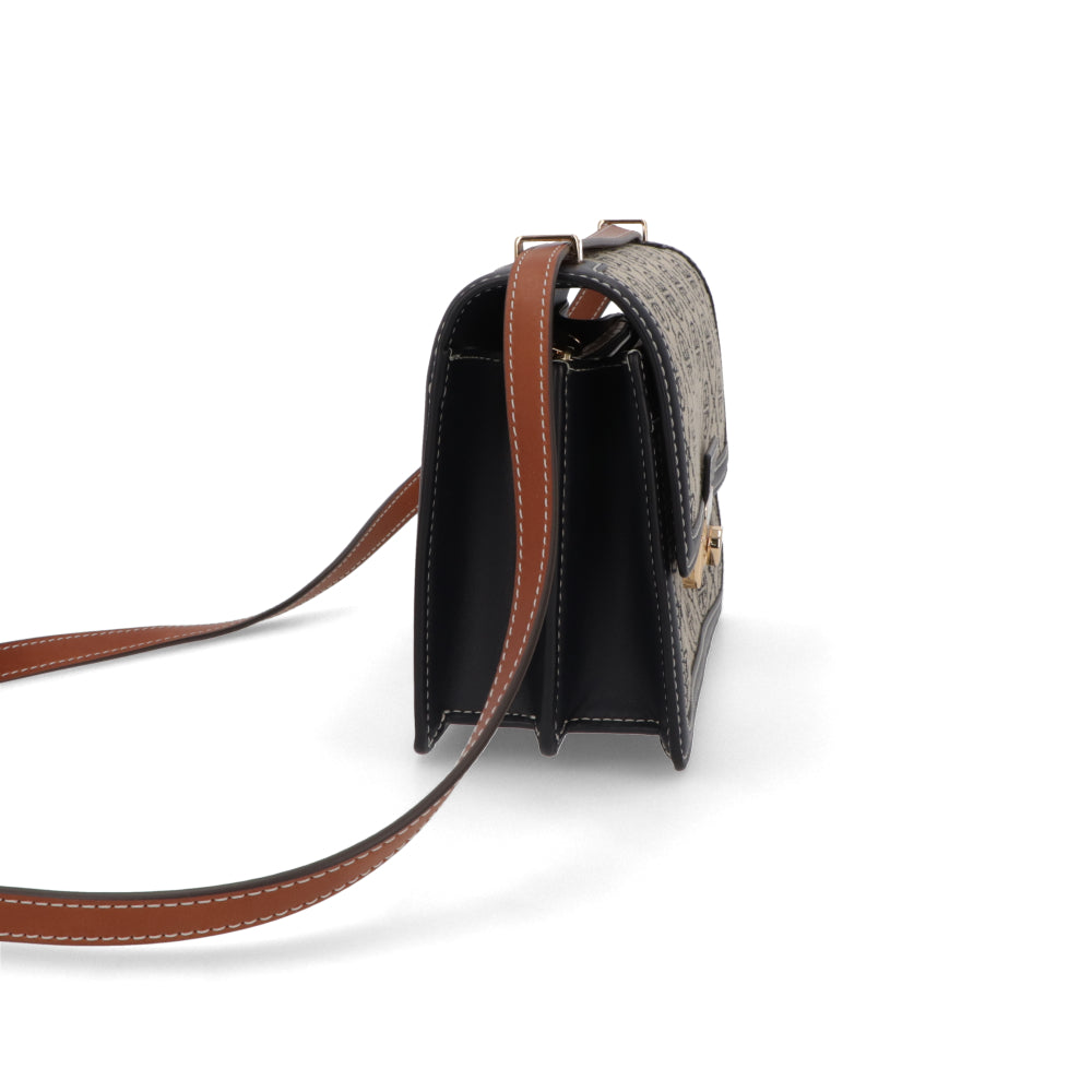 Tory Burch トリーバーチ  ショルダーバッグ  ネイビー ジャガード クロスボディバッグ Tモノグラム スクエア 158526